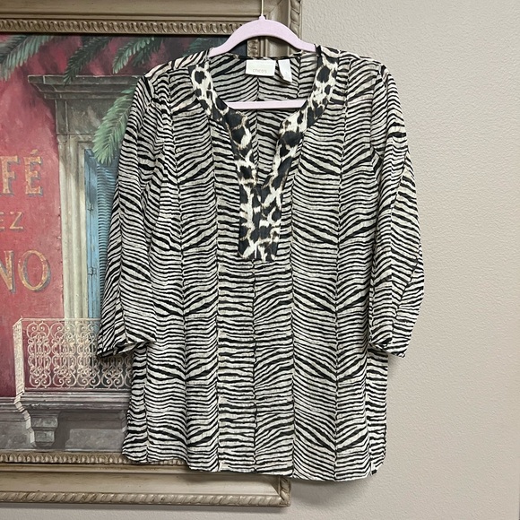 Chico’s Zebra Print Women's Sheer Tunic - Picture 1 of 11
